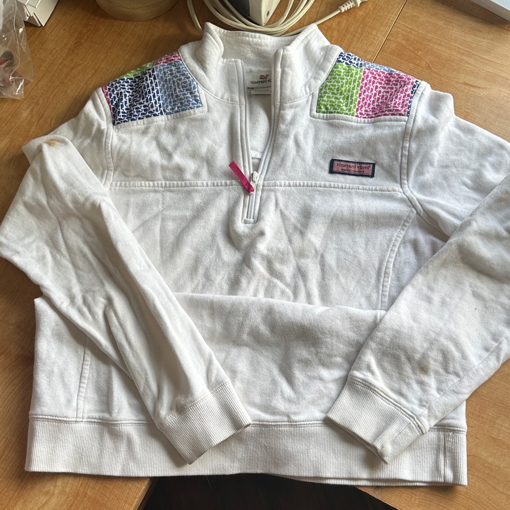 Vineyard Vines Colorful Patchwork Quarter-Zip Pullover